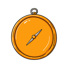 Vibrant golden compass illustration symbolizing navigation and exploration concept