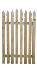 Isolated Photo Wooden Picket Fence on Transparent Background
