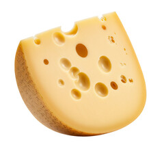 Isolated Photorealistic Piece of Swiss Cheese
