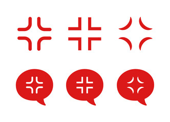 Obraz premium 怒りマーク,怒り,イライラ,ストレス,爆発,感情アイコン,吹き出し,感情表現,表情記号,怒る,コミック表現,漫画風,チャットアイコン,メッセージ装飾,フラストレーション,エモーション,絵文字風,セット素材,ベクター,イラスト,ポップ,シンプル,フラットデザイン,アイコン,背景なし,白背景,説明用素材,SNS,トーク素材,キャラクター装飾,アプリUI,スタンプ風,感情デザイン,怒り表現,マンガ素材