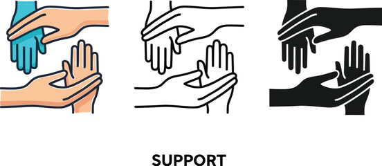 Support hands icon vector illustration for charity and care concept with helping hand design element
