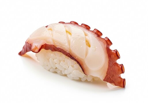 Sushi Octopus (Tako) on white background isolated