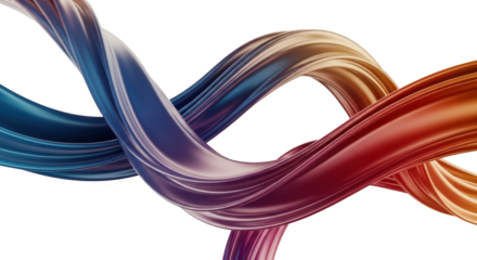 Swirling Abstract Ribbons With Blue To Red Gradient Isolated Transparent Background Transparent Background