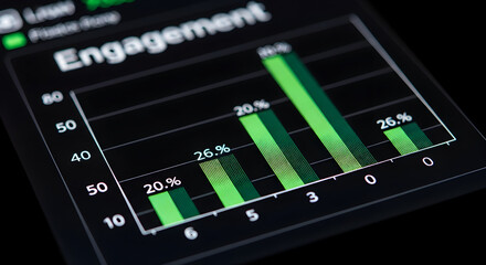Engagement Visualized On Digital Interface Showing Dynamic Growth And Metric Analysis