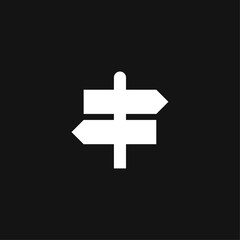 Fototapeta premium Road direction logo icon flat vector design