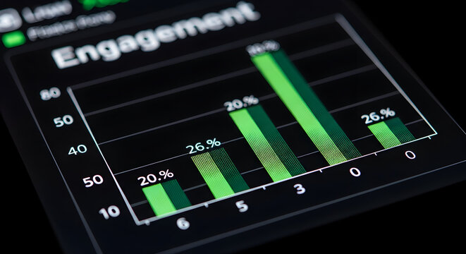 Engagement Visualized On Digital Interface Showing Dynamic Growth And Metric Analysis