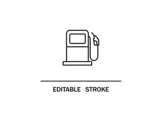 Obraz premium Outlined gas pump illustration against a white backdrop for fuel or energy concepts