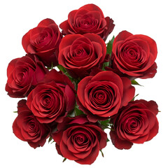Obraz premium Isolated Photo Red Rose Bouquet on Transparent Background