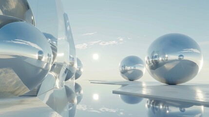 Isolated spheres hovering in a tranquil void free from all constraints.