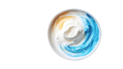 Delicious Bowl of Sour Cream and Greek Yogurt Isolated on White Background