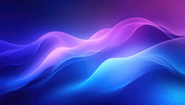 Gradient Flowing Abstract Shapes in Violet and Blue Color Scheme Background
