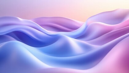 Obraz premium Soft Gradient Waves of Color Background in Light Blue, Purple and Pink Tones
