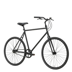 Isolated PNG Illustration of a Black Bicycle on Transparent Background