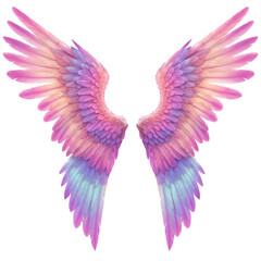 Obraz premium Pair of Pink Purple Teal Gradient Illustration Wings
