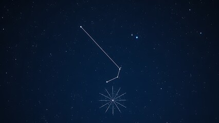 Fototapeta premium The Ursa Minor constellation glowing brightly, linked to Polaris by a celestial thread of light.