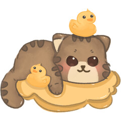 Cute Pastel Cat PNG Clipart