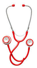 Isolated Photo Red Stethoscope on Black Background
