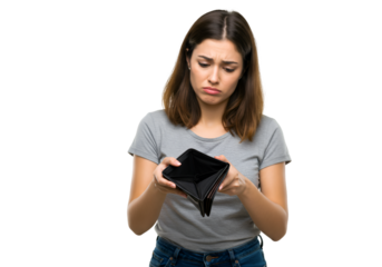 Photo of a Young Woman Holding an Empty Wallet