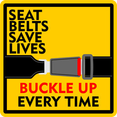 Seat belts lives, sticker vector
