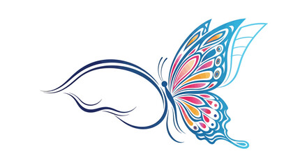 Fototapeta premium Elegant Butterfly with Swirl Design