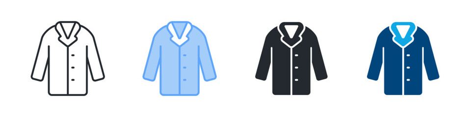 Lab Coat Icon Set Multiple Style. Designed In Outline, Blue, Glyph, Dual Tone