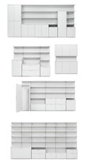 Modular White Shelving Unit Isolated Illustration