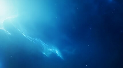 Abstract Blue Nebula Space Background with Faint Stars and Wispy Clouds