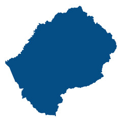 Lesotho map. Map of Lesotho in blue color