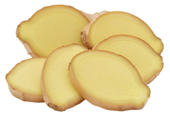Photo of Sliced Ginger Root on Transparent Background