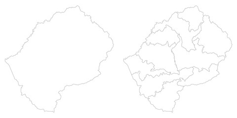 Obraz premium Lesotho map set. Map of Lesotho in set with white color