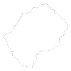 Lesotho map. Map of Lesotho in white color
