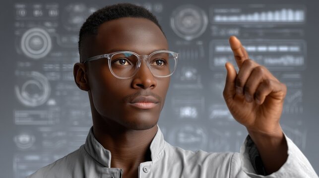 Doctor Analyzing Patient Data on Digital Health Interface in a Modern Clinic High-Tech Environment Professional Viewpoint