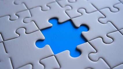 Missing puzzle piece concept showcasing problem solving and business strategy for a complete solution and successful completion
