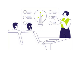 Presentation creation tool abstract concept vector illustration.