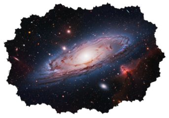 Isolated Spiral Galaxy on Transparent Background