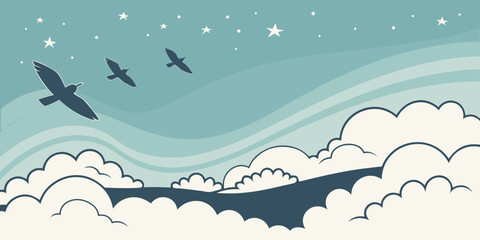 vector illustration of a winter landscape