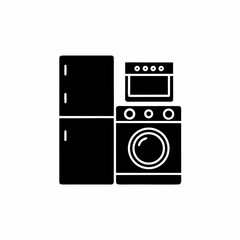 unique Home appliances silhouettes vector silhouette illustration isolated on white background