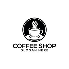 coffee silhouette logo vector line art logo design