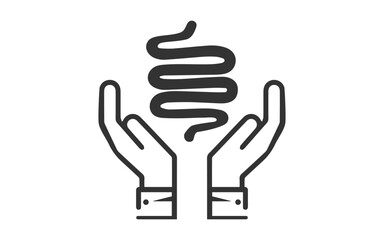Two hand protecting small intestine image, png protecting hands of a small intestine