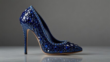 Obraz premium Luxury Stilettos Encrusted with Royal Blue Sapphire Gem Accents