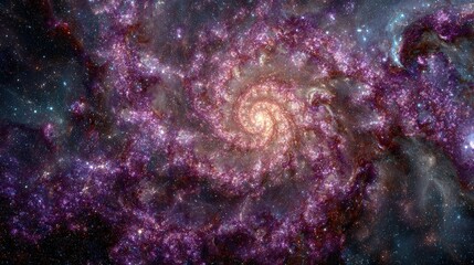 Spiral Galaxy With Vibrant Colors In Deep Space