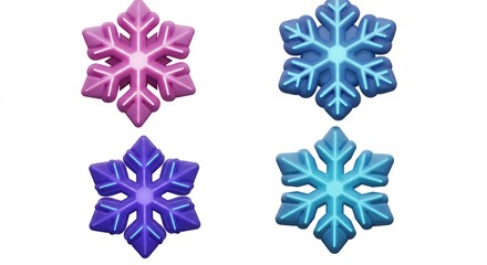 Multicolored snowflake patterns