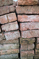 Close Up of Weathered Stacked Bricks