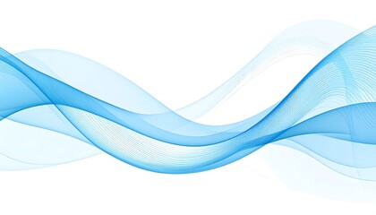Obraz premium Abstract Blue Wave Background Fluid dynamic curves and translucent layers create a serene ethereal design element perfect for website headers presentations or digital art