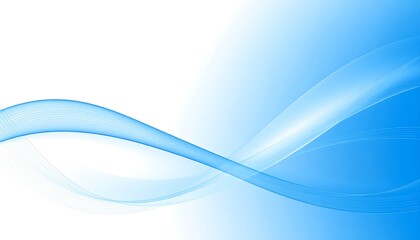 Obraz premium Abstract Blue Wave Background Design Smooth flowing lines create a dynamic elegant visual with a gradient from white to light blue perfect for presentations or website headers