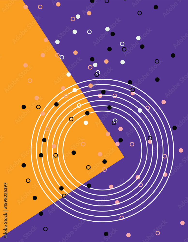 Poster abstract multicolored artistic background with overlay geometric shapes and patterns