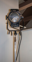 Shot of the old, vintage light projector used during movie production. Retro