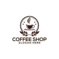 coffee silhouette logo vector line art logo design