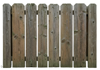 Fototapeta premium Isolated Photo Wooden Fence Panels Weathered Texture
