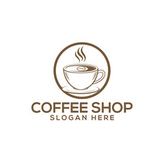 coffee silhouette logo vector line art logo design